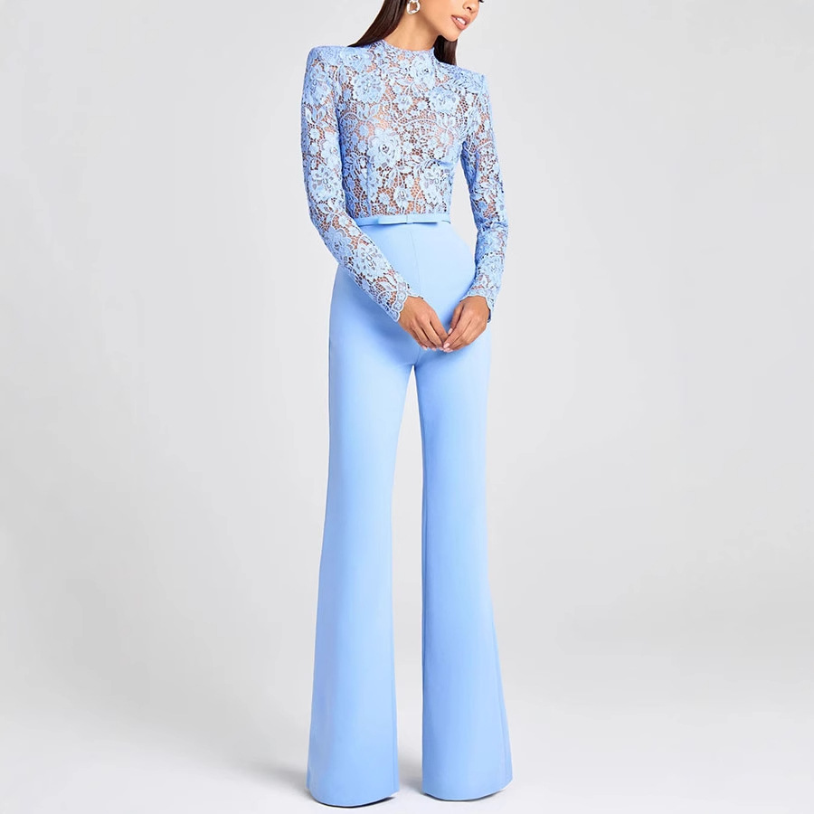Women’s Elegant Lace Long Sleeve Jumpsuit - Image 4
