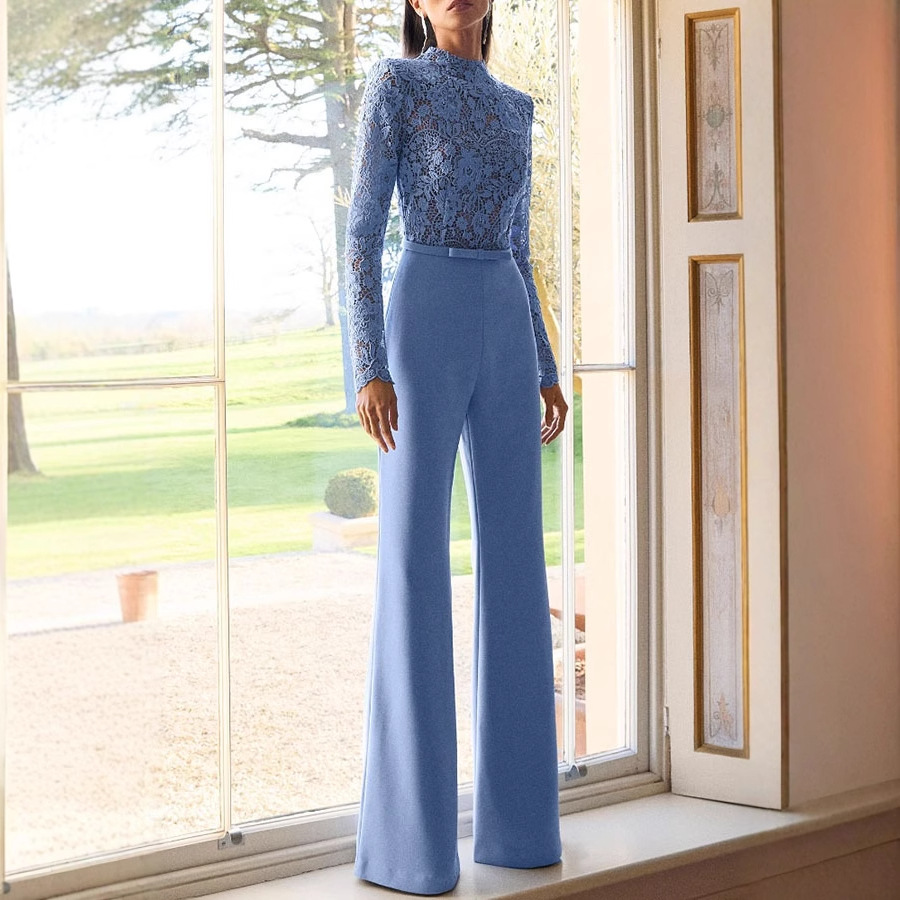 Women’s Elegant Lace Long Sleeve Jumpsuit - Image 6